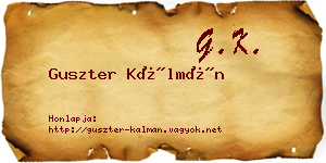 Guszter Kálmán névjegykártya