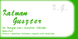 kalman guszter business card