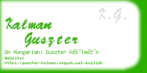 kalman guszter business card